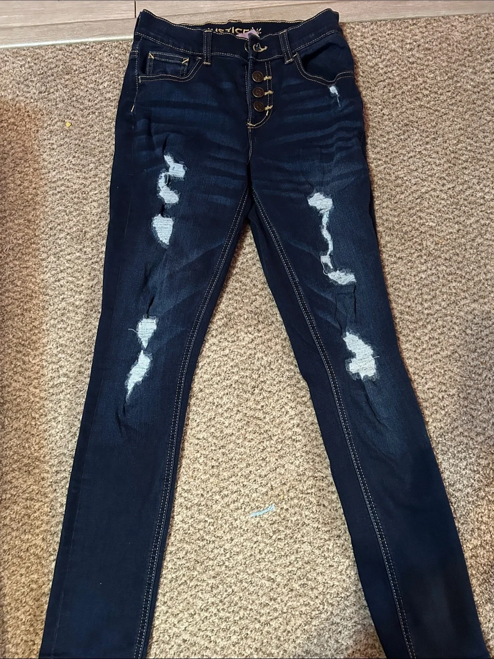 Justice Dark Blue Stretch Skinny Jeans for Kids